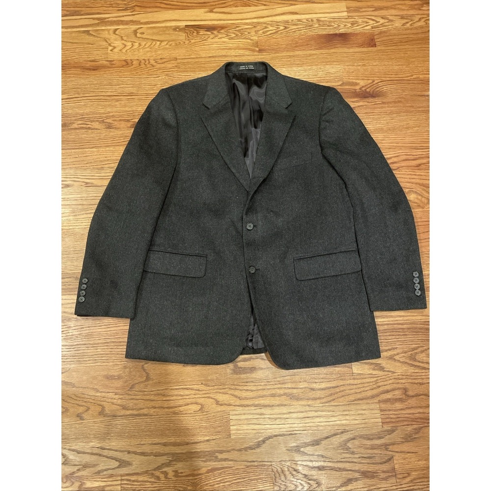 Stafford Executive Mens Sport Coat 42R Charcoal Gray 100% Camelhair B1002